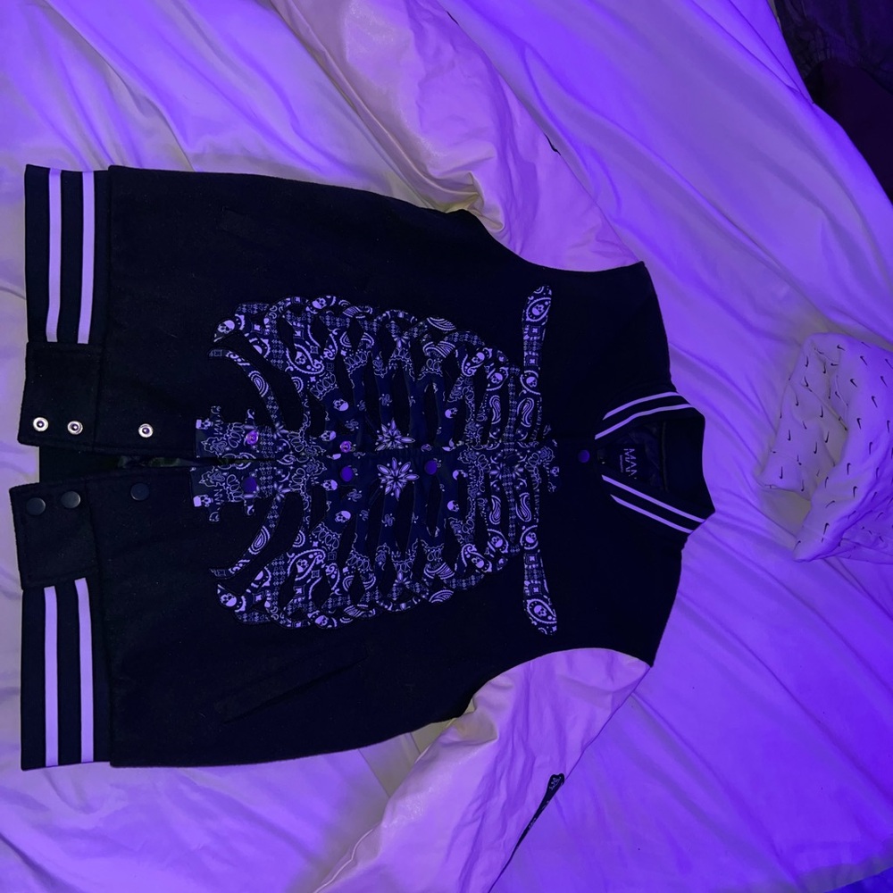 BoohooMAN Dark Green/Cream Skeleton Bomber Jacket